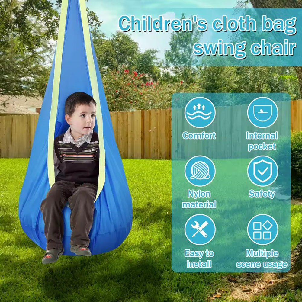 Kids Outdoor Chair Plastic - Kinder-Schaukelsitz aus Nylon mit Aufblasbarem Kissen,