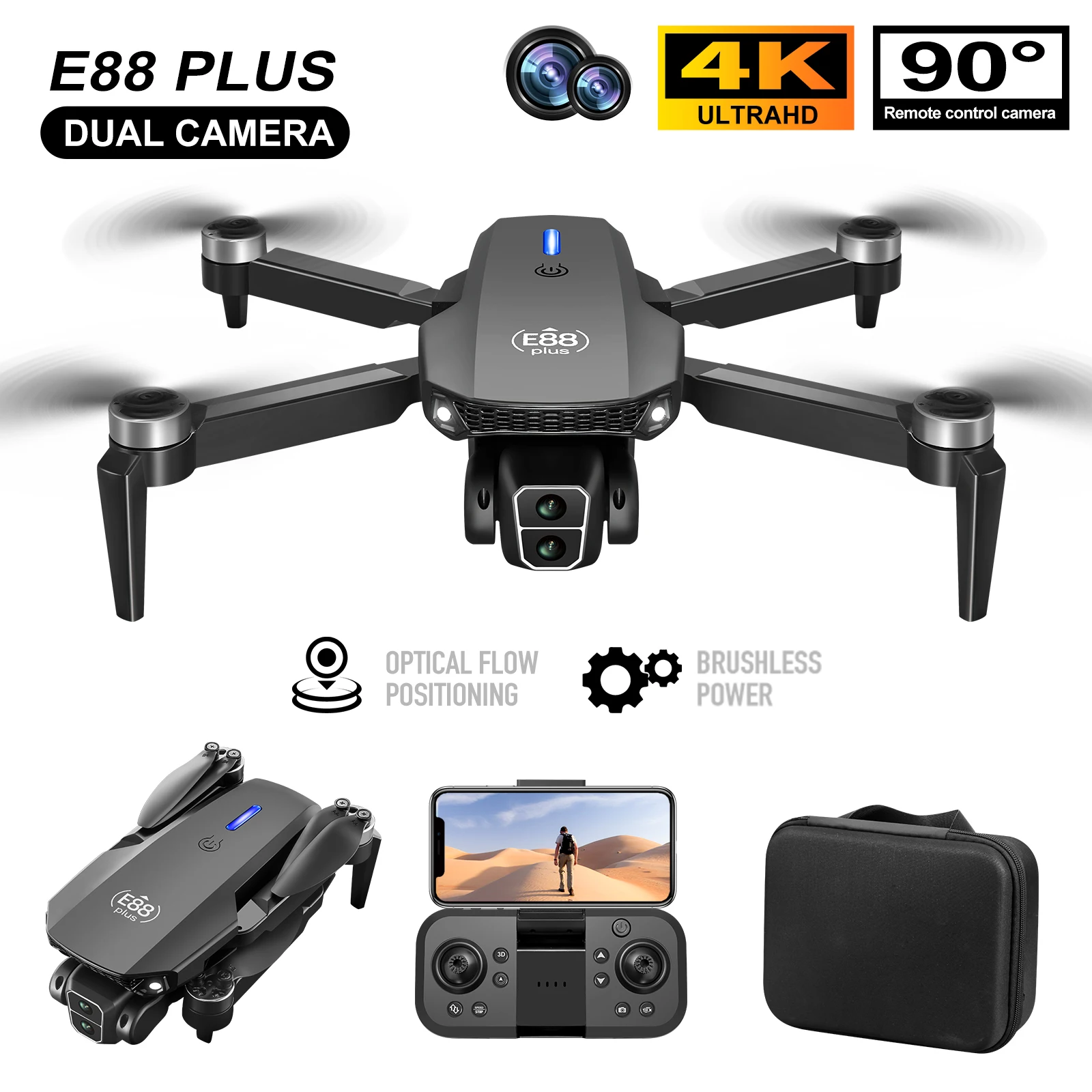 Kids Outdoor Toy Storage - Neue E88 Plus Quadrocopter-Drohne: 90 °