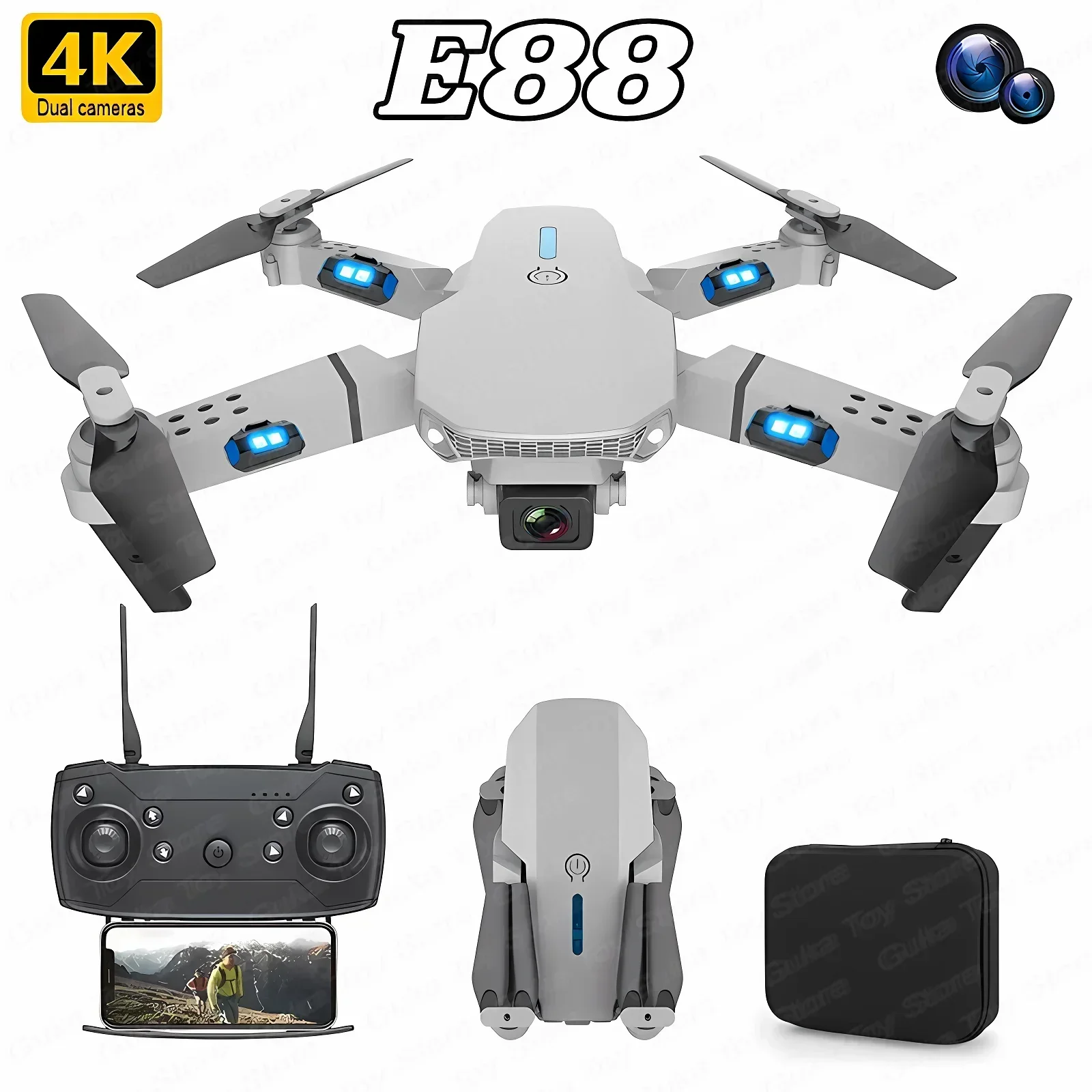 Kids Outdoor Toy Storage - E88 Pro WIFI FPV Drohne Weitwinkel