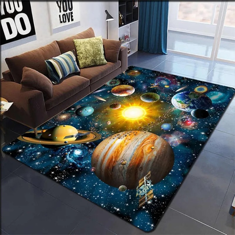 Kids Outdoor Table - VIKAMA Cartoon Planet Kristall Samt Teppich
