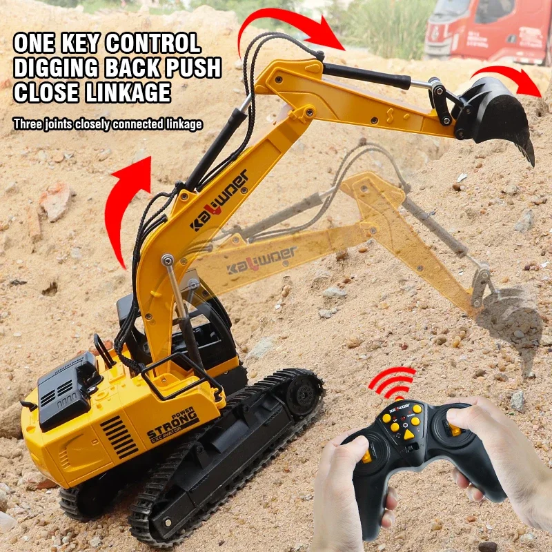 Kids Outdoor Excavator - Huina Rc Bagger 1/24 9Ch Fernbedienung