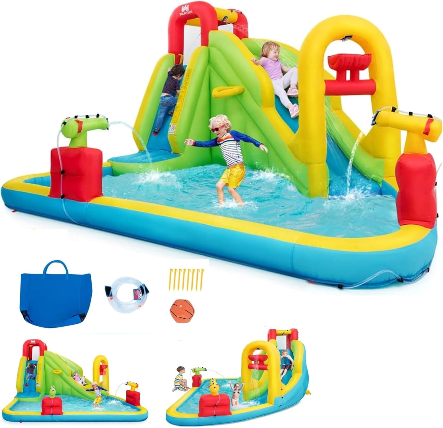 Kids Outdoor Slide - Mega Aufblasbarer Wasserpark Hüpfburg für Kinder