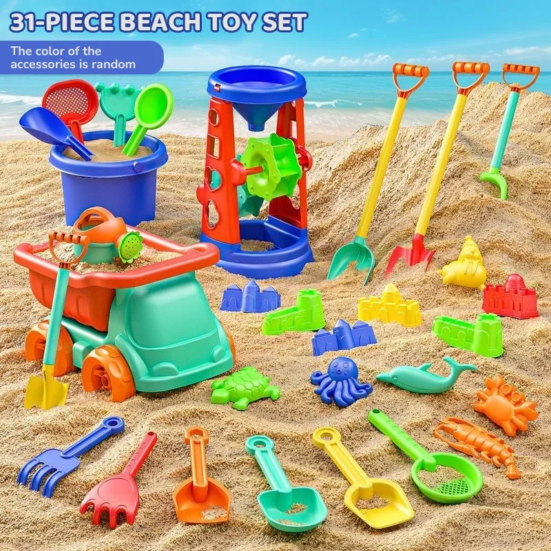Kids Indoor Outdoor Cart - 31PC Strand Spielzeug Set Sand-graben Werkzeuge