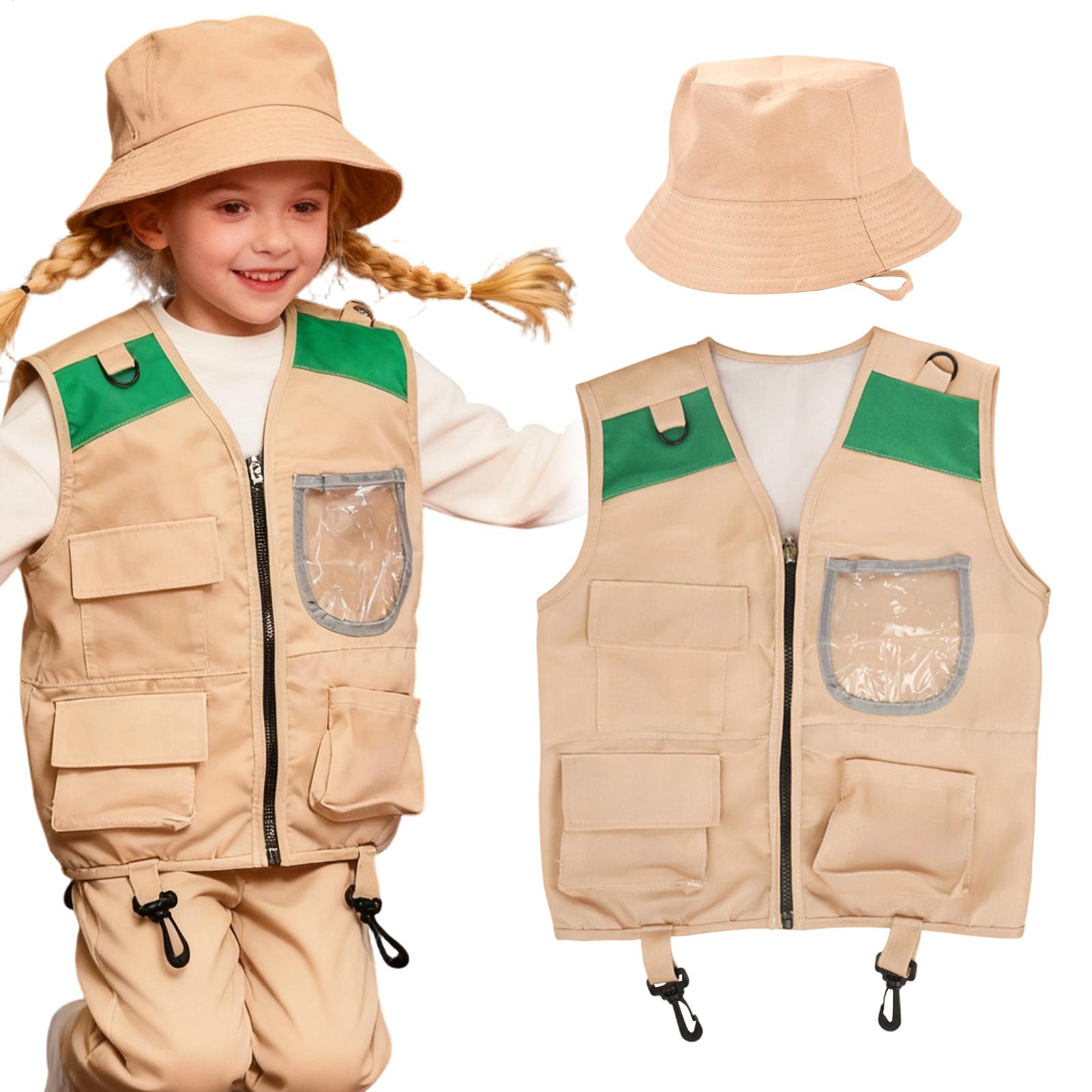 Kids Outdoor Adventure Kit - Safari-Entdecker-Kostüm für Kinder Rollenspiel Outdoor-Abenteuer-Set Entdecker-Weste