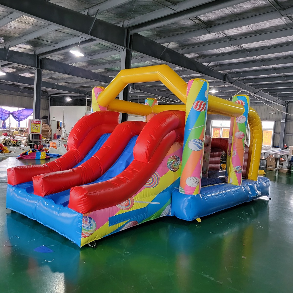 Kommerzielles PVC-Planen-Hüpfb – Kids Outdoor Slide Bewertung und Preis
