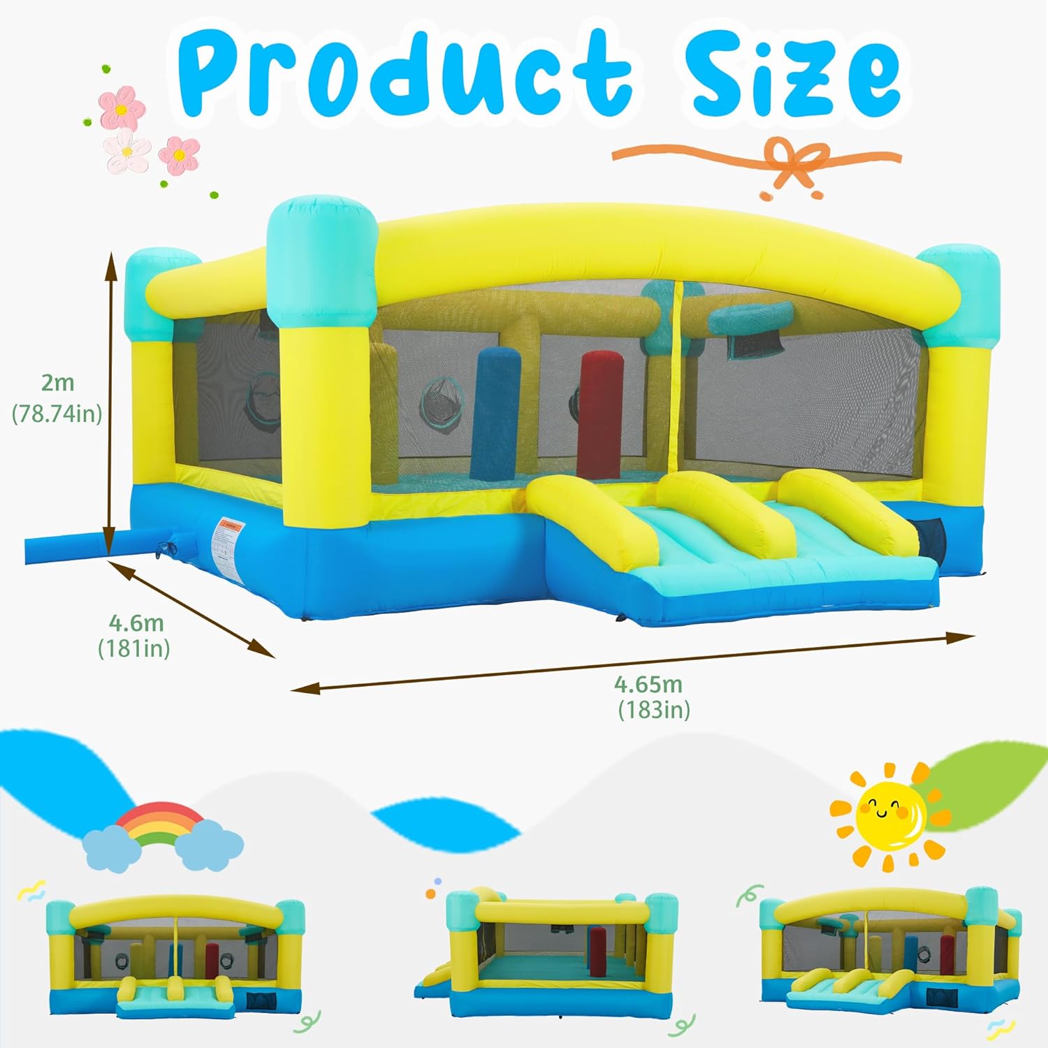 Große Hüpfburg, 15 x 14,8 FT a – Kids Outdoor Slide Bewertung und Preis