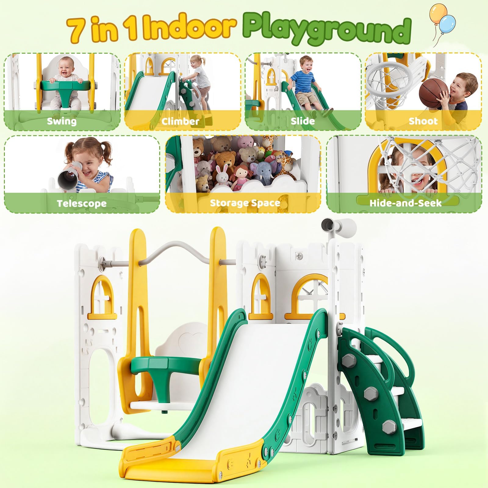 7-in-1 Kleinkind-Rutsche und S – Kids Outdoor Slide Bewertung und Preis