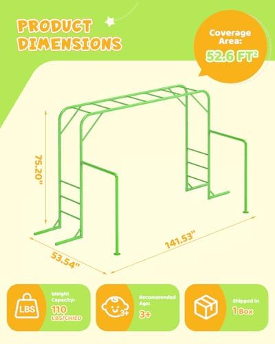 Outdoor-Klettergerüst mit Klet – Kids Outdoor Monkey Bar Set Bewertung und Preis
