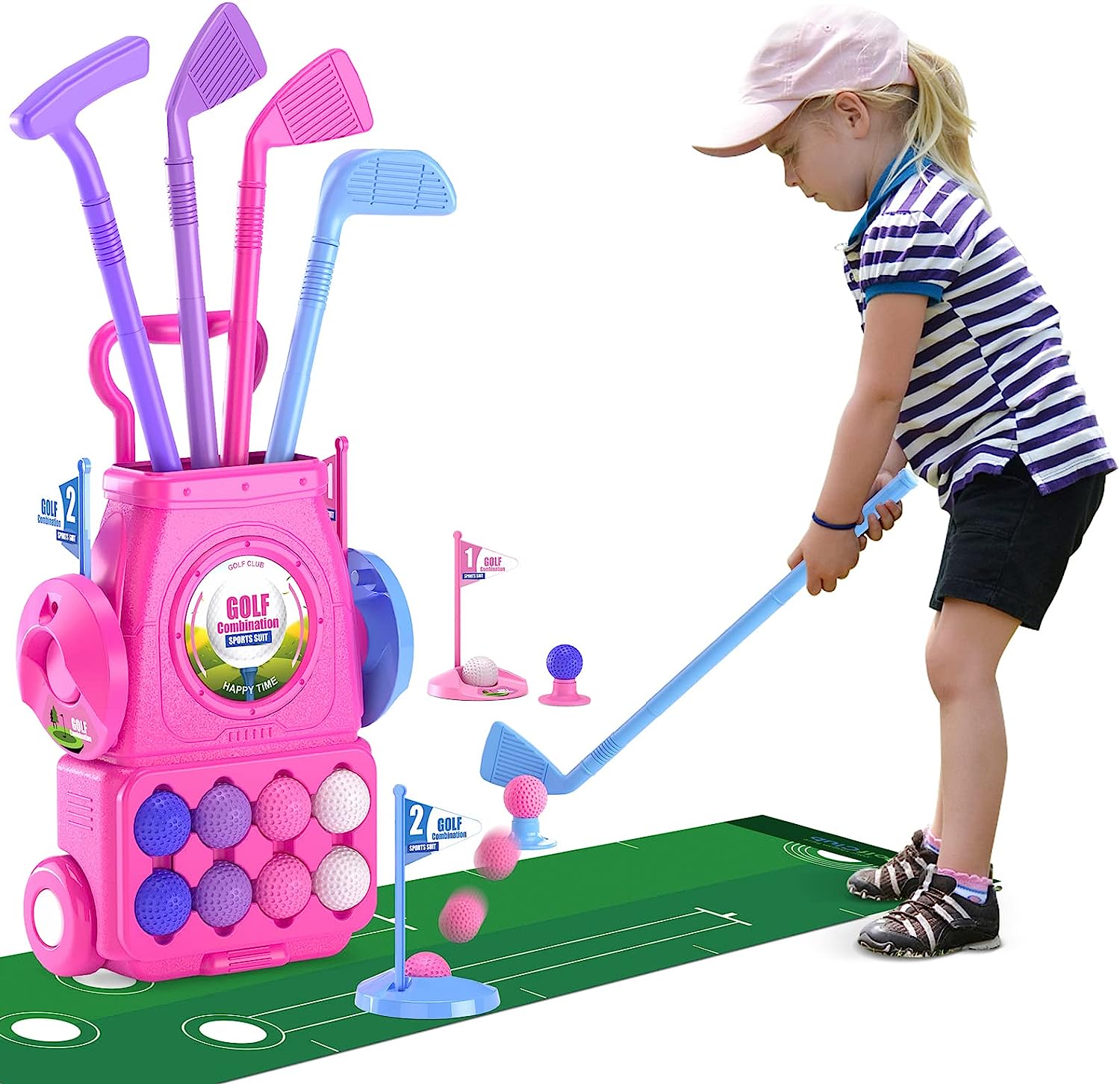 Rosa Kinder-Golfschläger-Set m – Kids Indoor Outdoor Cart Bewertung und Preis