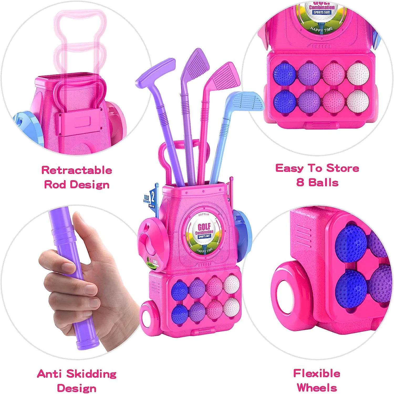 Rosa Kinder-Golfschläger-Set m – Kids Indoor Outdoor Cart Bewertung und Preis