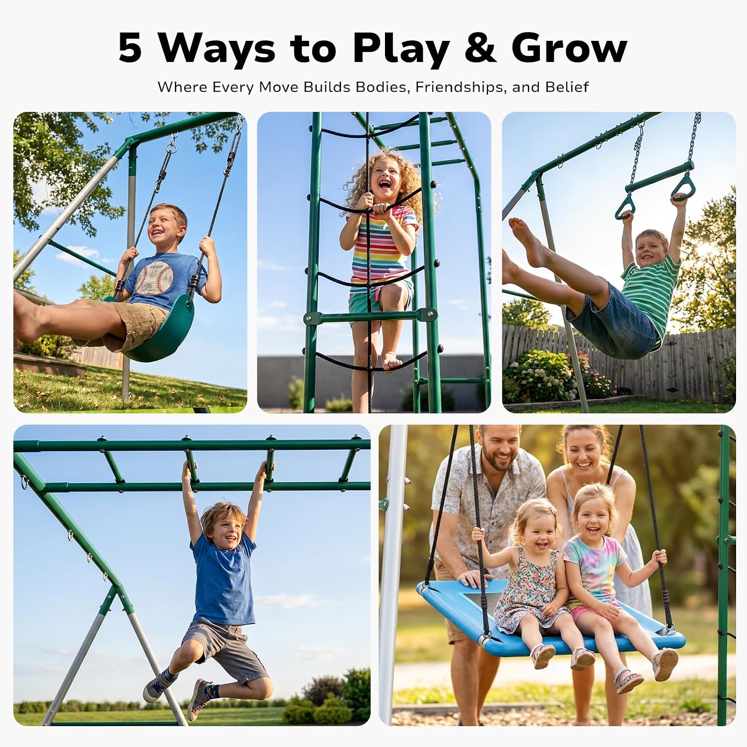 Gartenschaukelset mit Kletterg – Kids Outdoor Monkey Bar Set Bewertung und Preis