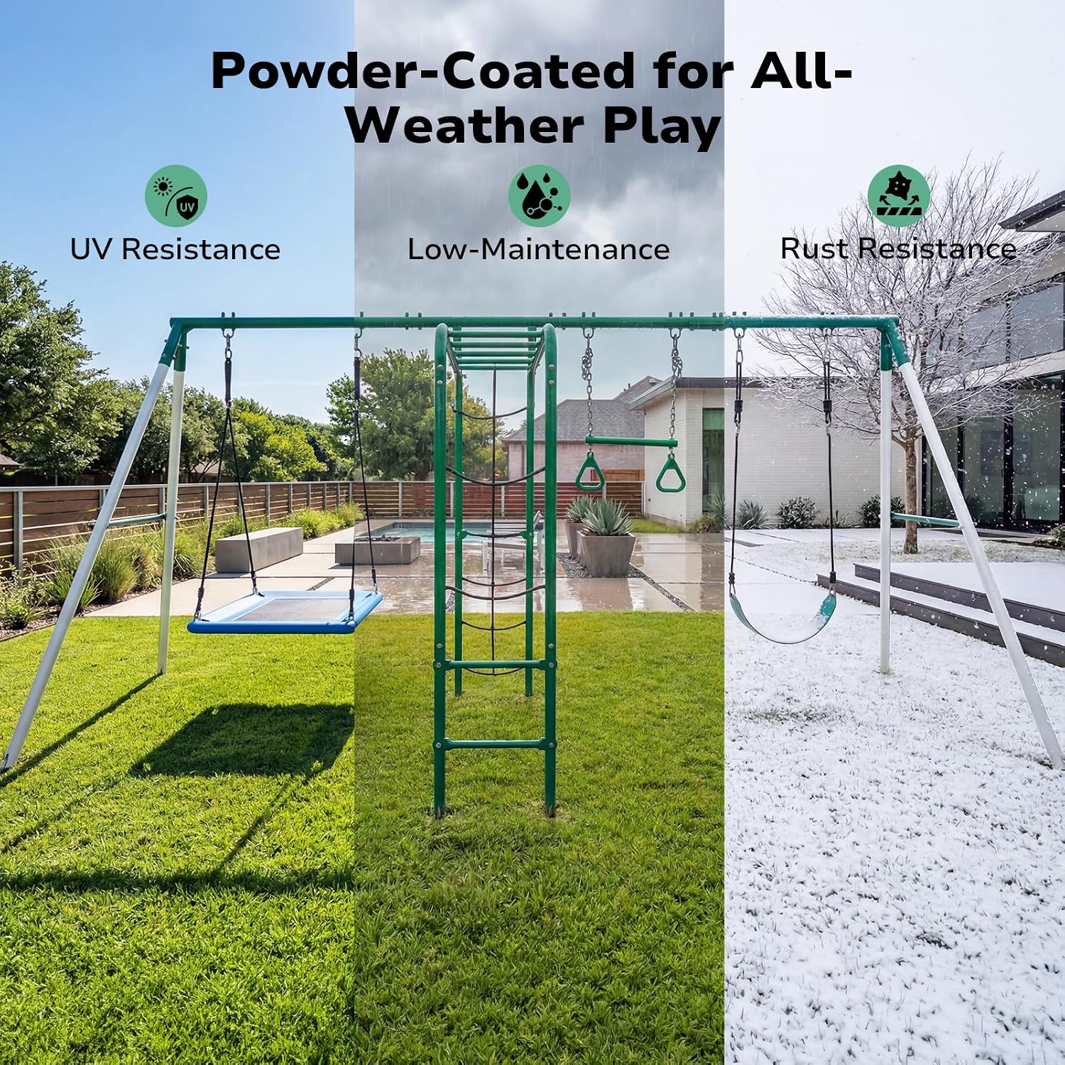 Gartenschaukelset mit Kletterg – Kids Outdoor Monkey Bar Set Bewertung und Preis
