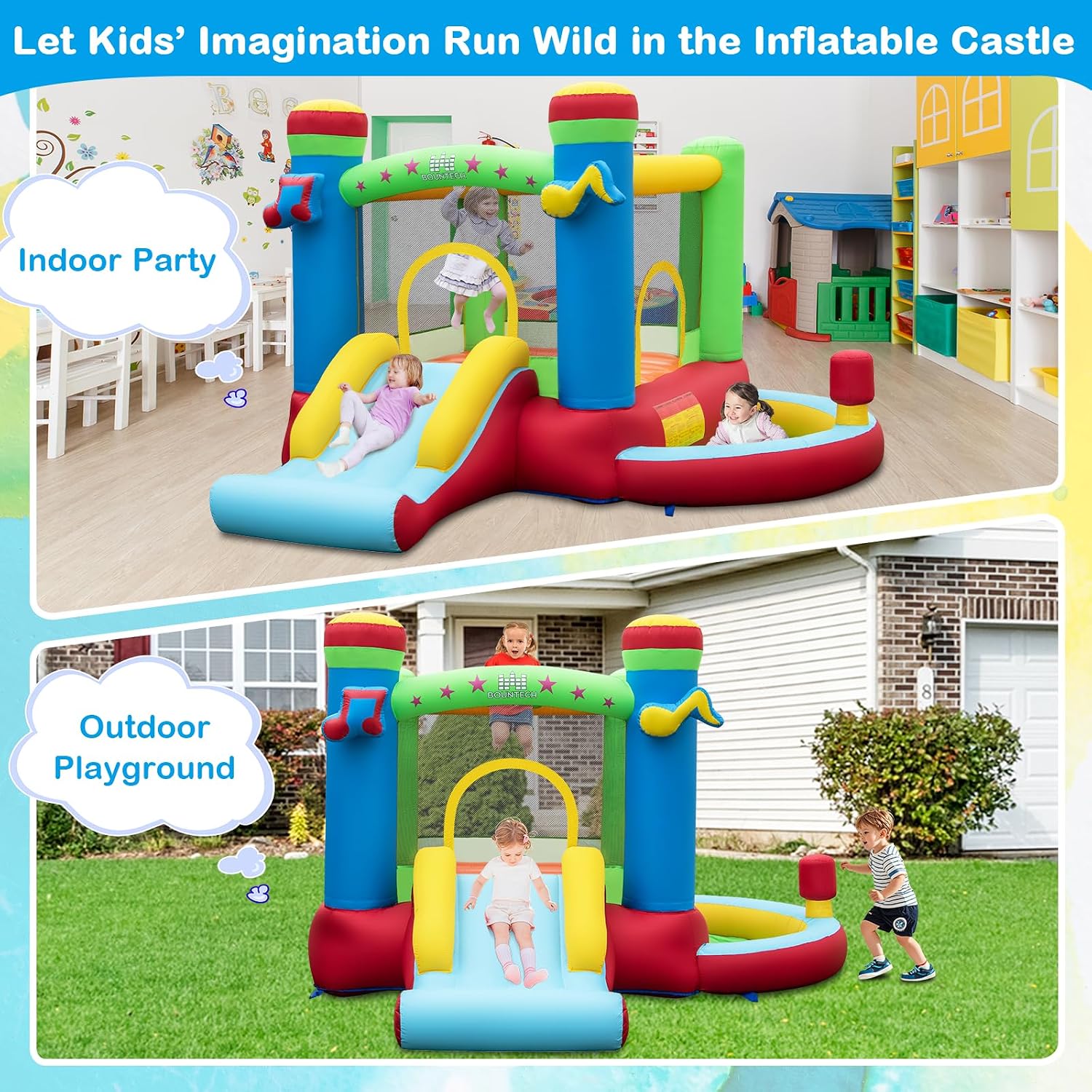 Aufblasbares Hüpfhaus mit Bäll – Kids Outdoor Jumping Bewertung und Preis