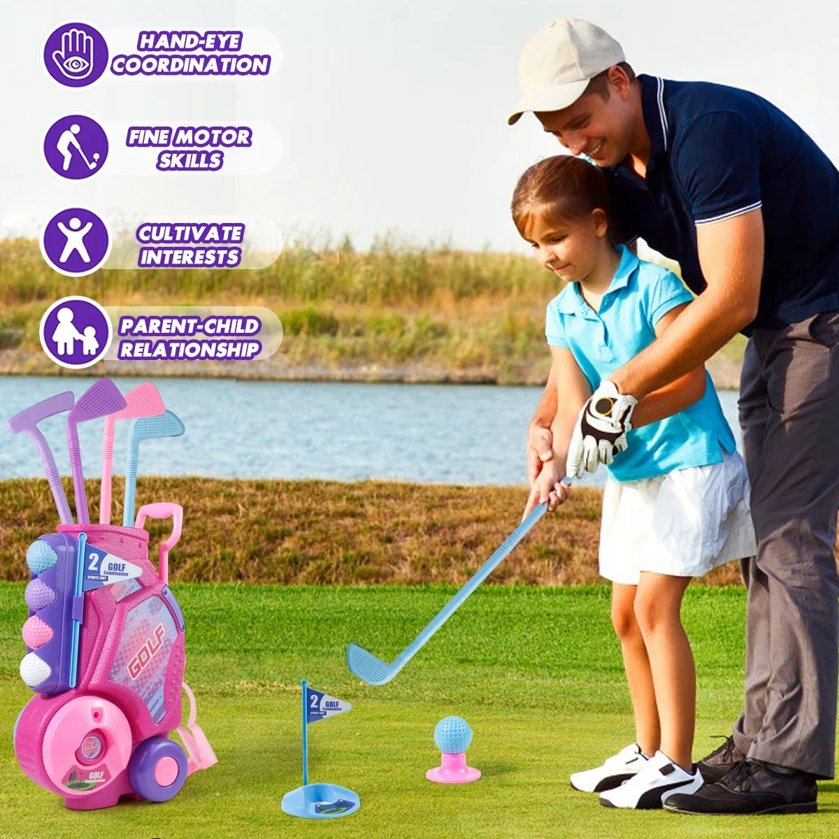 MQUDUO Kinder-Golfschläger-Set – Kids Indoor Outdoor Cart Bewertung und Preis