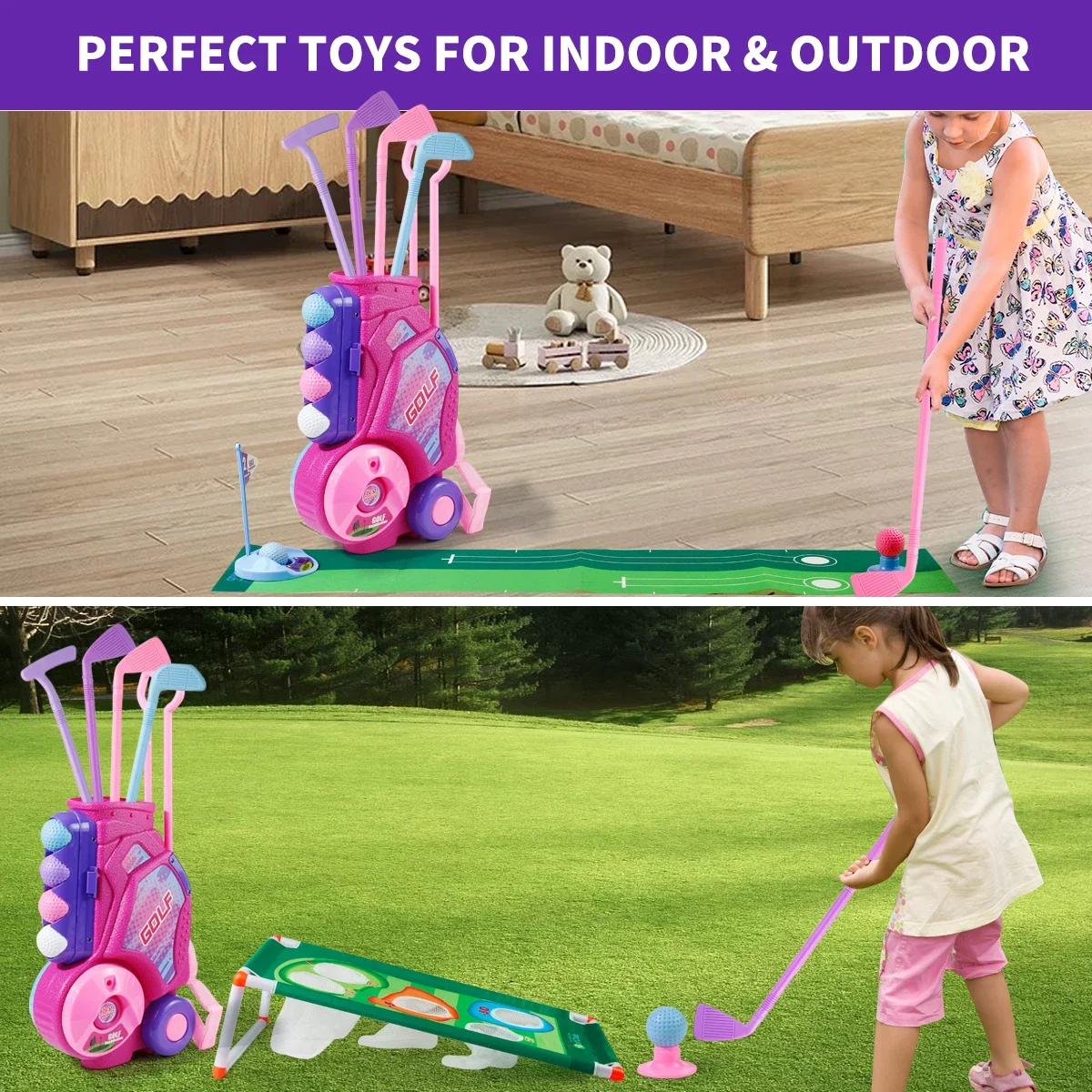 MQUDUO Kinder-Golfschläger-Set – Kids Indoor Outdoor Cart Bewertung und Preis