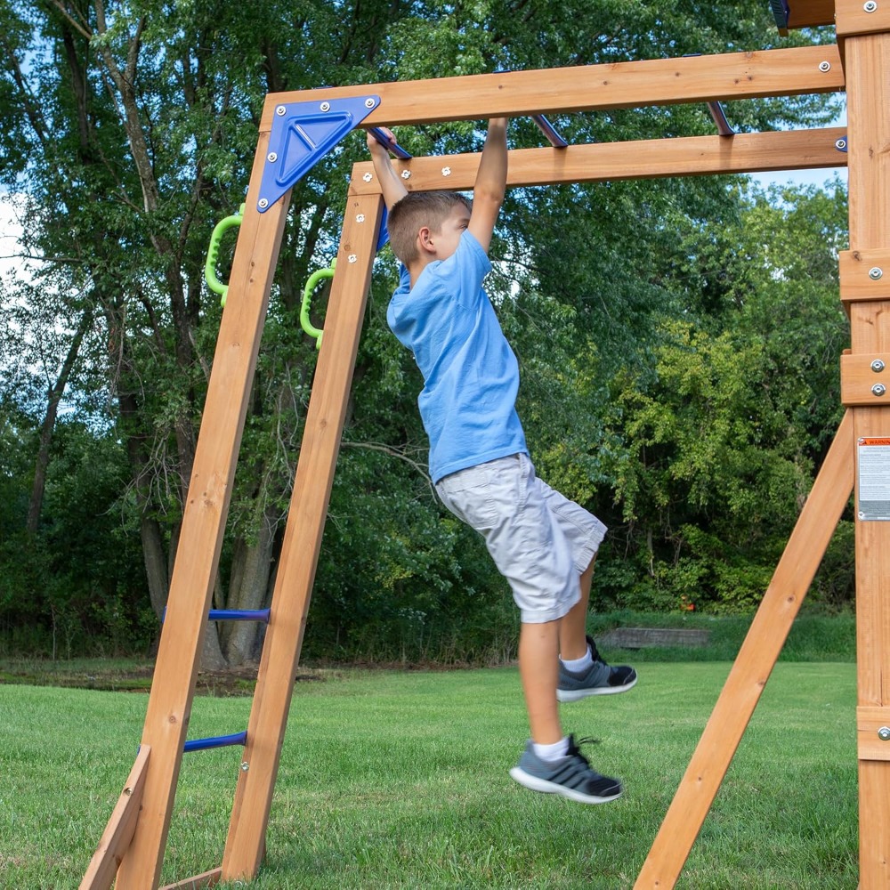 US-Versand: Zedernholz-Gartens – Kids Outdoor Monkey Bar Set Bewertung und Preis