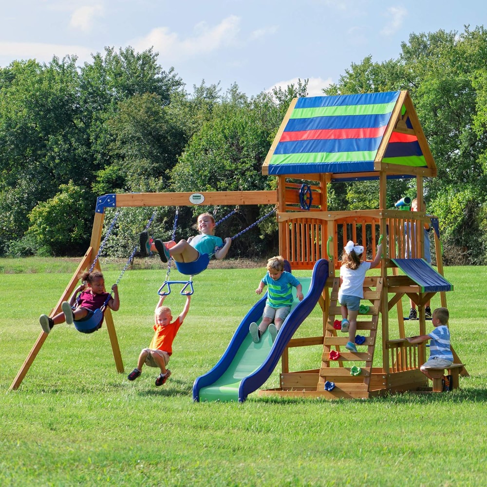 US-Versand: Zedernholz-Gartens – Kids Outdoor Monkey Bar Set Bewertung und Preis